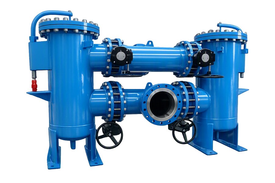 Fabricated duplex basket strainer