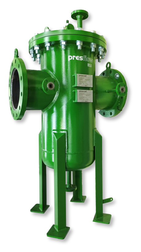 Fabricated in-line basket strainer