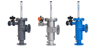 Range of self-cleaning filters, backflush by Bernoulli effect